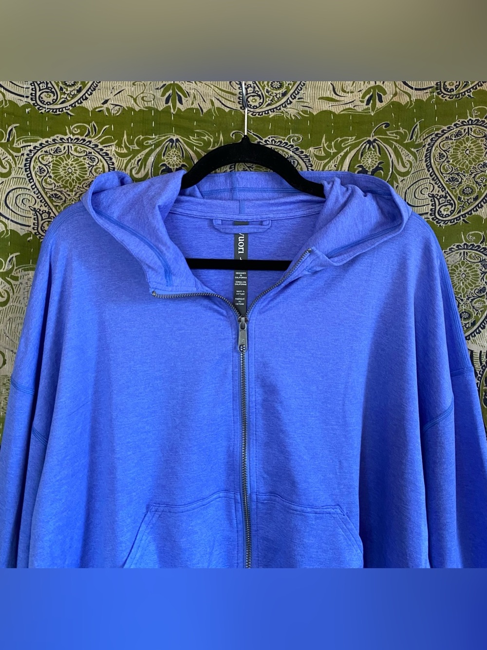 NWT Vuori Bright Iris Heather Halo Modern Full Zip Hoodie Large Top Rated - Picture 3 of 15